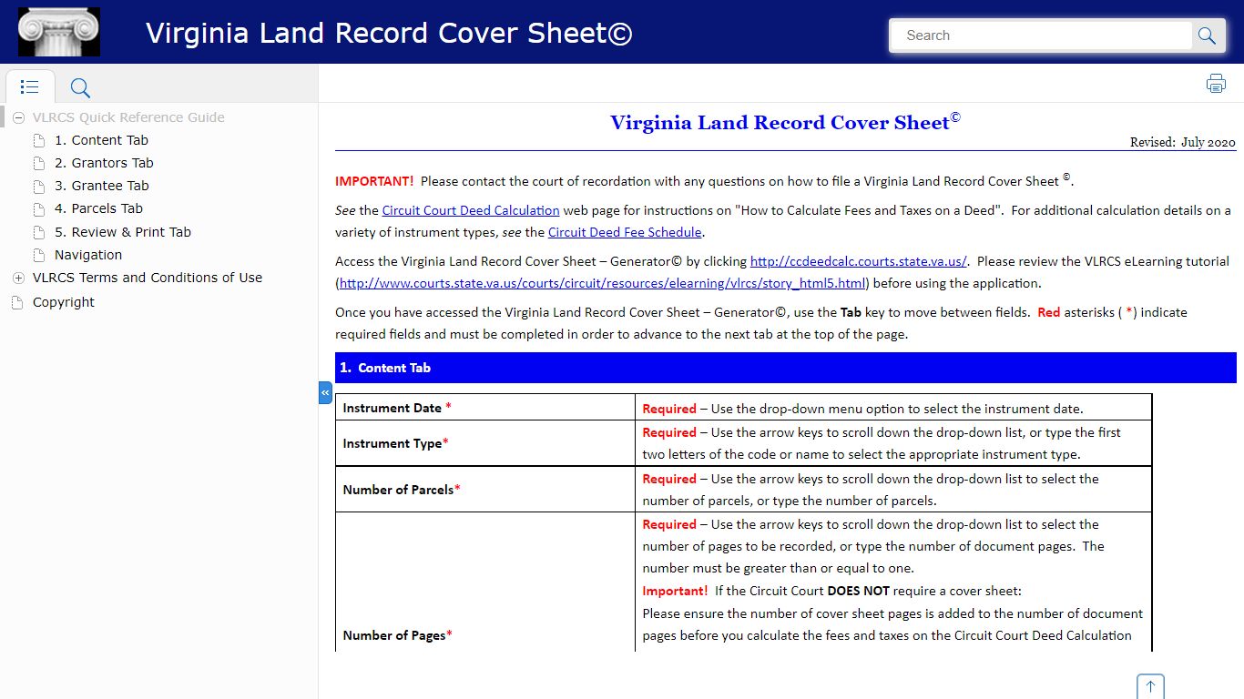Virginia Land Record Cover Sheet©